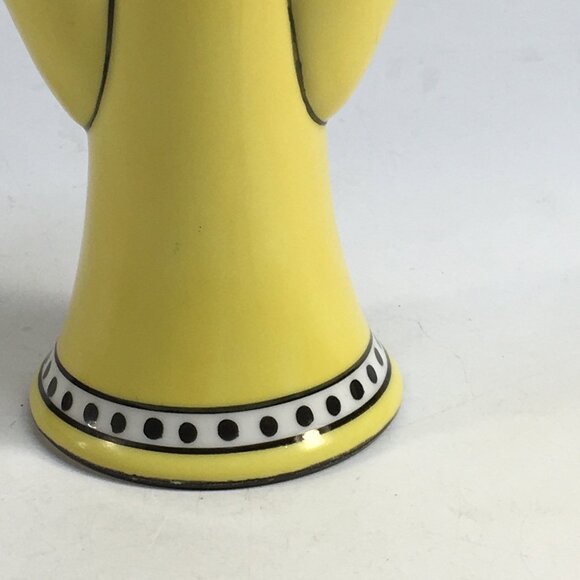 Noritake Art Deco Vase Design 3 Chamber Tulip Yellow Orange Blue Lusterware 7in - Picture 4 of 16